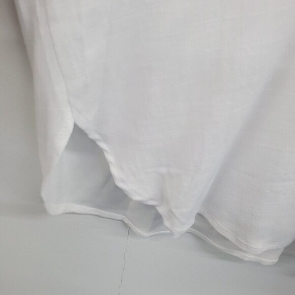 Torrid Womens Rayon Slub Drop Shoulder Button Front Shirt Size 00 M/L White NWT - Picture 7 of 16